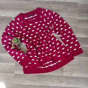Sharagano polka dot maroon sweater, large